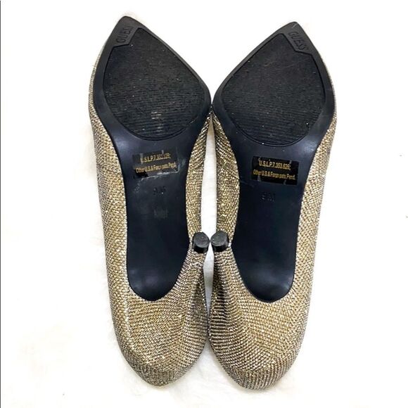 Guess Womens Gold Glitter Pump Stiletto Heels Size 9 Pointed Toe - Picture 5 of 5